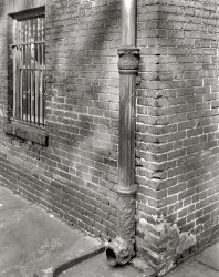Savannah, Georgia, circa 1937. "Davenport house, Columbus Square." 8x10 inch acetate negative by Frances Benjamin Johnston. View full size.