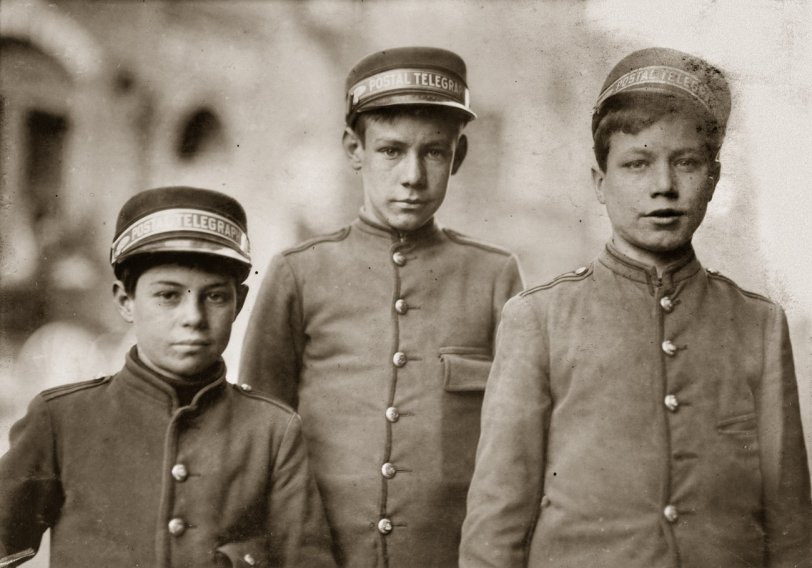 December 1910. "Postal Telegraph Messengers, Knoxville, Tennessee." Photograph by Lewis Wickes Hine. View full size.