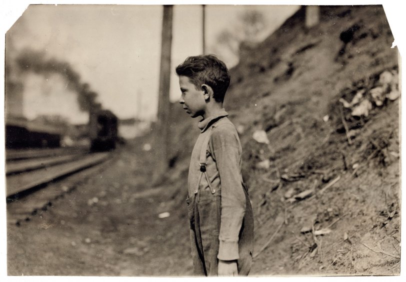 Eleven-year-old bakery worker Glenn Dungey. Oklahoma City, Oklahoma. April 1917. Photograph by Lewis Wickes Hine.  View full size.