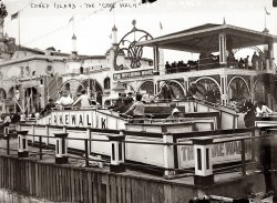 June 13, 1911. The Cake Walk at Luna Park on Coney Island. View full size. 5x7 glass negative, George Grantham Bain Collection. Who can describe this ride?