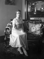 My mother's older sister Mary in a glass plate negative taken about 1916 in the family home in San Francisco. She's also been seen on Shorpy here in the same room and with her Model T Roadster here. Mary's was a short life; she died from tuberculosis in 1922. View full size.