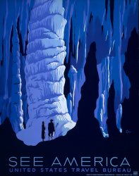 From 1939 and Alexander Dux, a Works Progress Administration/Federal Art Project poster promoting tourism. View full size. Now a fine-art print.