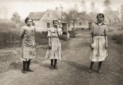 November 1913. "Some of the young workers (not the youngest) in the Kosciusko Cotton Mills. Superintendent objected to my taking photographs. Location: Kosciusko, Mississippi." Photograph by Lewis Wickes Hine. View full size.