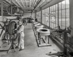 San Francisco circa 1929. "Gurley-Lord tire service station -- vulcanizing molds." The establishment last glimpsed here. 8x10 nitrate negative. View full size.