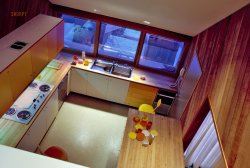 March 1973. "Petoskey, Michigan. Kitchen of the Walter O. Briggs house. William Henry Kessler, architect." 35mm Kodachrome by the Balthazar Korab Studio. View full size.