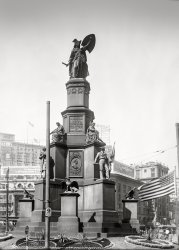 Detroit circa 1924. "Michigan Soldiers' and Sailors' Monument, Cadillac Square." Also: "Don't Jay Walk -- Stay Safe." 5x7 inch glass negative, Detroit Photographic Company. View full size.
