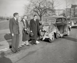 January 20, 1938. Washington, D.C. "Sen. [illegible], Theodore Vachon, Rufus Putney, Sen. H. Styles Bridges of New Hampshire. Senator Bridges presented with deer." Harris & Ewing Collection glass negative. View full size.