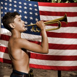 Sometimes you just have to colorize. (The original black-and-white photo by Gordon Parks is here.) Selecting all those stars took forever! View full size.