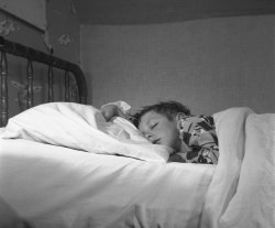 &nbsp; &nbsp; &nbsp; &nbsp; A huge chunk of Shorpy is devoted to Member Photos. tterrace, Principal Panjandrum of the Shorpy Department of Comments and User Submissions, has contributed dozens over the years. Herewith we present his latest, from 1955. 
It's February 1955, and as I, their delightful little brother, slumber peacefully, one of my sneaky siblings takes this photo. They did this a number of times, always finding great amusement in contrasting the uncharacteristic serenity I exhibited in my sleeping vs. waking state. Ha ha. View full size.